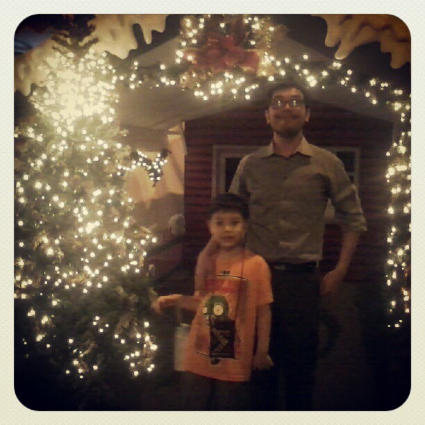 At one of the Christmas houses