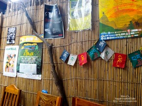 At the waiting area, there's a wall with posters and announcements about activities around Baguio