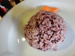 The little boy's very own plate of red mountain rice. (Php 25.00)