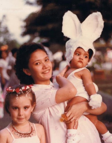 Halloween 1983. I'm the bunny, mom's preggers with my brother, and I think that's my step cousin with us.