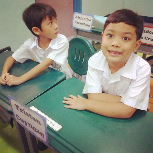 In his classroom on the first day of school
