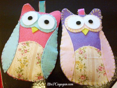 My owl on the left, moms on the right